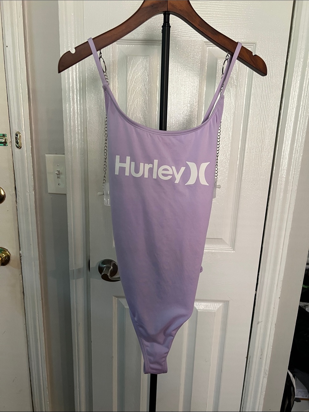 🩱 Hurley Lavender One-Piece Swimsuit with White Logo